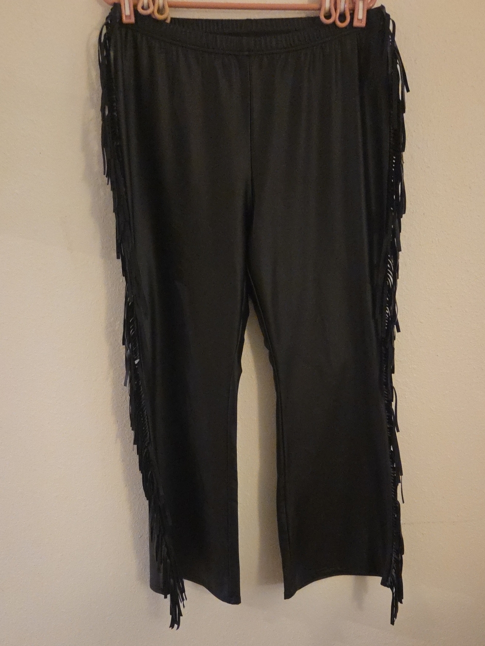 Black Fringe Side Pants
